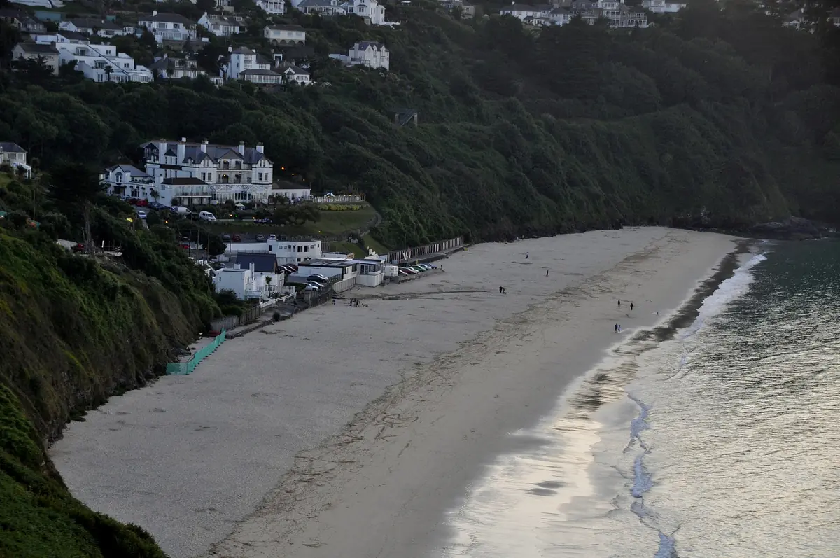 Carbis Bay beach seen from the cliffs above