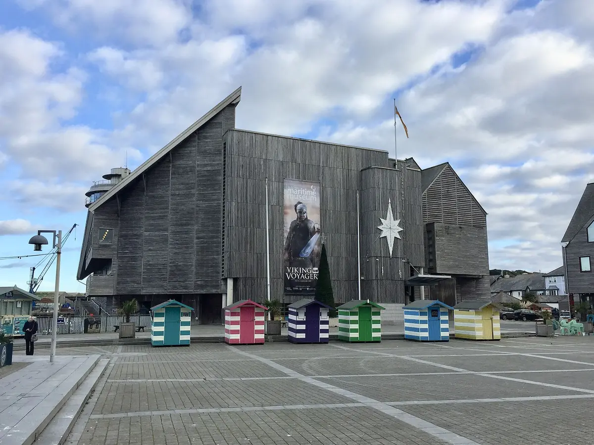 The timber-clad National Maritime Museum Cornwall in Falmouth