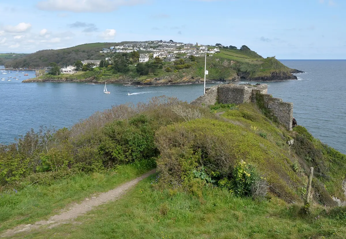 St Catherine's Castle on the headland at the mouth of the Fowey estuary